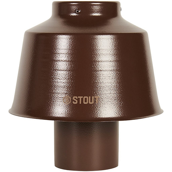 STOUT Оголовок вертикальный с ветрозащитой D80 (п) КОРИЧНЕВЫЙ широкий 