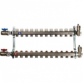 Коллекторная группа STOUT из нерж. стали в сборе без расходомеров 13 выходов