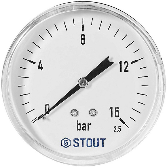 STOUT Манометр аксиальный Корпус Dn 80 мм 1/2 , 0...16 бар