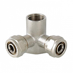 Угольник обжимной установочный ДВОЙНОЙ 16х1/2х16" ВР COMAP