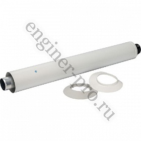 Конечный участок дымохода STOUT D 60/100, 830 мм (с оголовком из пластика)