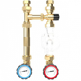 GIDRUSS Насосная группа с термостатическим смесительным клапаном 1" (латунь, 35-60°С)