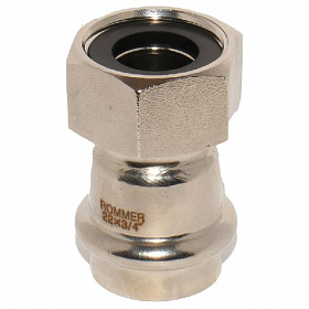 ROMMER Пресс муфта с накидной гайкой из нерж. стали 22х3/4