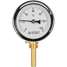 STOUT Термометр РАДИАЛЬНЫЙ биметалл. Dn 80 мм, гильза 50 мм 1/2 , 0...120°С