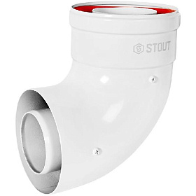 STOUT Отвод коаксиальный D60/100 (п-м) 90°
