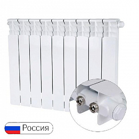 Биметаллический радиатор STOUT SPACE 500, 9 секций (нижнее правое подключение)