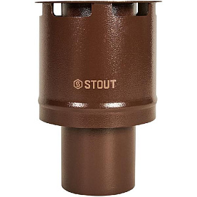 STOUT Оголовок вертикальный с ветрозащитой D80 (п) КОРИЧНЕВЫЙ узкий