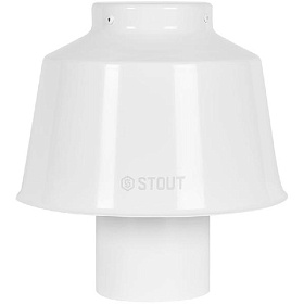 STOUT Оголовок вертикальный с ветрозащитой D80 (п) БЕЛЫЙ широкий 