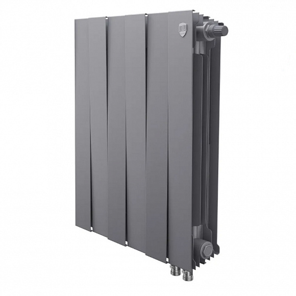 Биметаллический радиатор Royal Thermo Pianoforte SILVER SATIN 500, 6 секций (нижнее подключение)