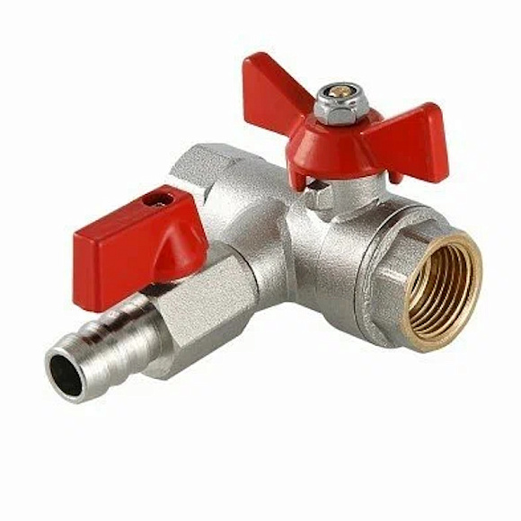 TIM Кран шаровой с обратным клапаном и дренажом 1/2"