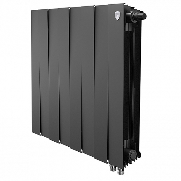 Биметаллический радиатор Royal Thermo Pianoforte NOIR SABLE 500, 8 секций (нижнее подключение)