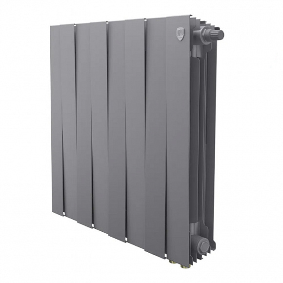 Биметаллический радиатор Royal Thermo Pianoforte SILVER SATIN 500, 8 секций (нижнее подключение)