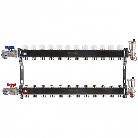 Коллекторная группа ROMMER из нерж. стали В СБОРЕ  без расходомеров 12 выходов