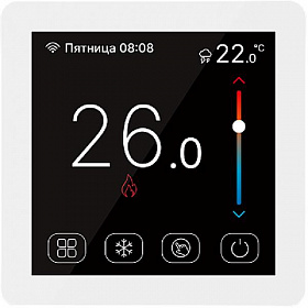 STOUT Терморегулятор теплого пола 16А, с датчиком NTC 10К - 2м, белый