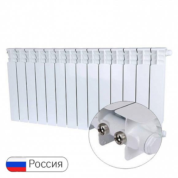 Биметаллический радиатор STOUT SPACE 500, 14 секций (нижнее правое подключение)
