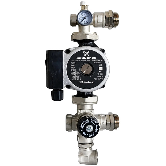 STOUT Насосно-смесительный узел с термостатическим клапаном с насосом Grundfos UPSO 25-65 130