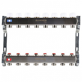 Коллекторная группа ROMMER из нерж. стали без расходомеров 8 выходов