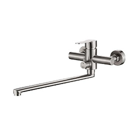 Смеситель для ванны, длинный излив, VALFEX Andromeda (нерж. сталь)