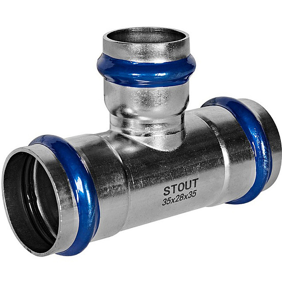 STOUT Пресс тройник из нерж. стали  35х28х35