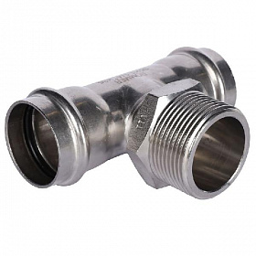 ROMMER Пресс тройник из нерж. стали 35х1 1/4 ВР