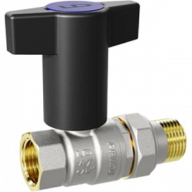 LD Pride Кран шаровый с американкой 3/4" ВР-НР, бабочка (с удлиненным штоком)