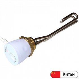 RISPA ТЭН НЕРЖ. сталь с термостатом 1 1/2", 4,5 кВт (220/380В, L-350 мм) пр-во КИТАЙ