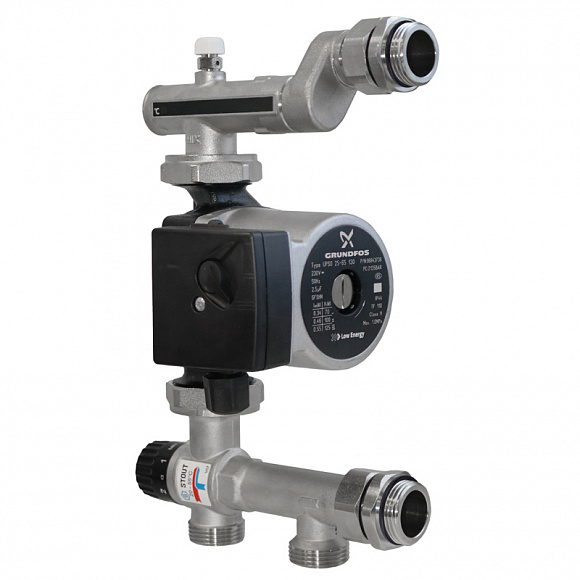 SDG-0120-005001 STOUT Насосно-смесительный узел с термостатическим клапаном 20-43°C, с насосом UPSO