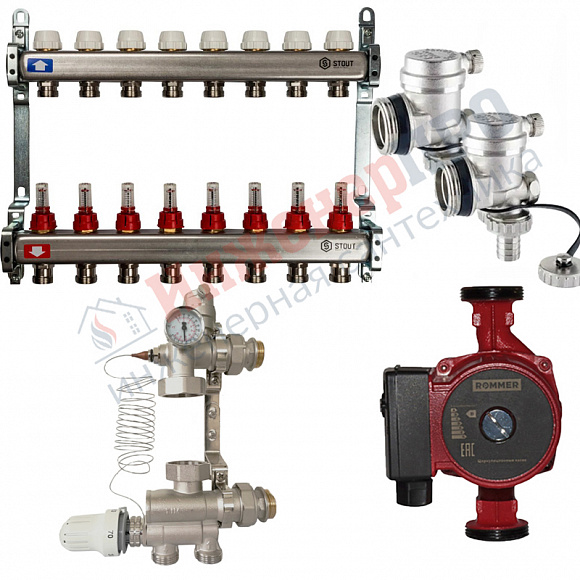 STOUT Комплект водяного теплого пола до 120 м2