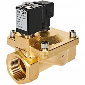 STOUT Клапан электромагнитный, непрямого (пилотного) действия, 1 1/4" 220В (нормально закрытый)