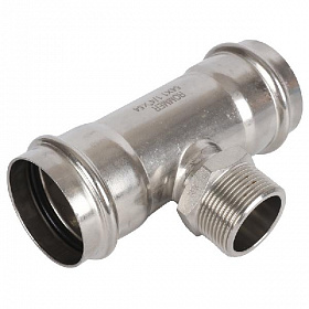 ROMMER Пресс тройник из нерж. стали 54х1 1/4 НР
