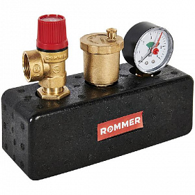 ROMMER Группа безопасности котла 3 бар, 1" (до 50 кВт) (в теплоизоляции)